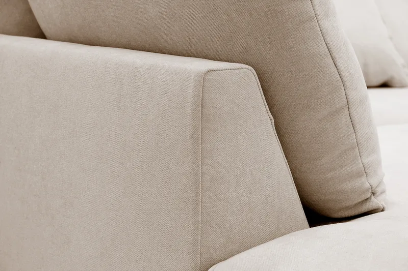 Rossita Lyx 4-sits Vänstervänd L-formad Extra Djup Schäslongsoffa i Tyg - Beige Tyg - Möbler - Soffa - Divansoffa & schäslongsoffa - 4 sits soffa med divan