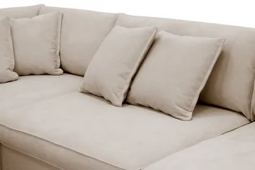 Rossita Lyx 4-sits Vänstervänd L-formad Extra Djup Schäslongsoffa i Tyg - Beige Tyg - Möbler - Soffa - Divansoffa & schäslongsoffa - 4 sits soffa med divan