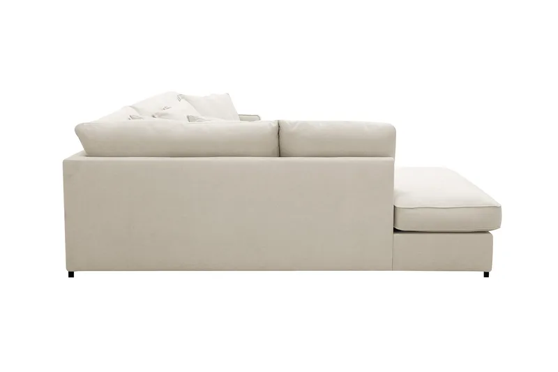 Rossita Lyx 4-sits Vänstervänd L-formad Extra Djup Schäslongsoffa i Tyg - Beige Tyg - Möbler - Soffa - Divansoffa & schäslongsoffa - 4 sits soffa med divan