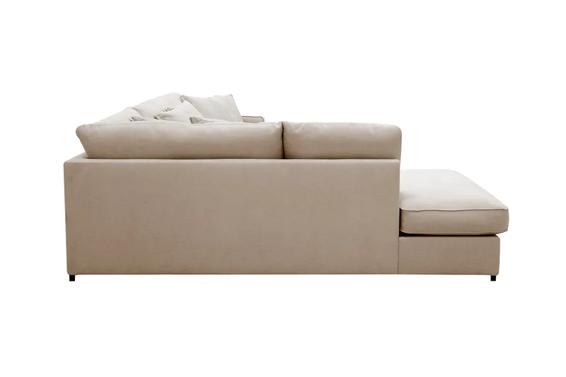 Rossita Lyx 4-sits Vänstervänd L-formad Extra Djup Schäslongsoffa i Tyg - Beige Tyg - Möbler - Soffa - Divansoffa & schäslongsoffa - 4 sits soffa med divan