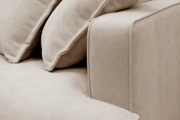 Rossita Lyx 4-sits Vänstervänd L-formad Extra Djup Schäslongsoffa i Tyg - Beige Tyg - Möbler - Soffa - Divansoffa & schäslongsoffa - 4 sits soffa med divan