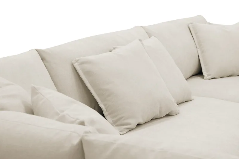 Rossita Lyx 4-sits Vänstervänd L-formad Extra Djup Schäslongsoffa i Tyg - Beige Tyg - Möbler - Soffa - Divansoffa & schäslongsoffa - 4 sits soffa med divan