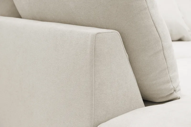 Rossita Lyx 4-sits Vänstervänd L-formad Extra Djup Schäslongsoffa i Tyg - Beige Tyg - Möbler - Soffa - Divansoffa & schäslongsoffa - 4 sits soffa med divan