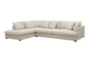 Rossita Lyx 4-sits Vänstervänd L-formad Extra Djup Schäslongsoffa i Tyg - Beige Tyg - Möbler - Soffa - Divansoffa & schäslongsoffa - 4 sits soffa med divan