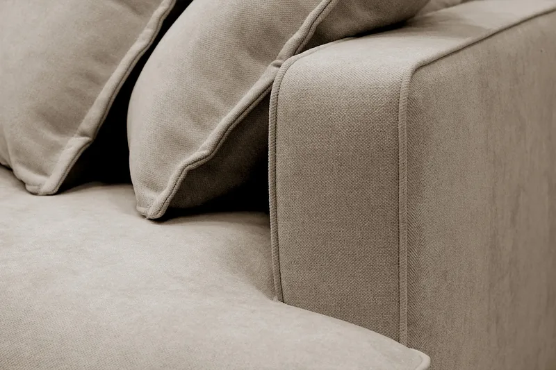 Rossita Lyx 4-sits Vänstervänd L-formad Extra Djup Schäslongsoffa i Tyg - Brun Tyg - Möbler - Soffa - Divansoffa & schäslongsoffa - 4 sits soffa med divan