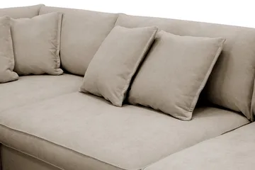 Rossita Lyx 4-sits Vänstervänd L-formad Extra Djup Schäslongsoffa i Tyg - Brun Tyg - Möbler - Soffa - Divansoffa & schäslongsoffa - 4 sits soffa med divan