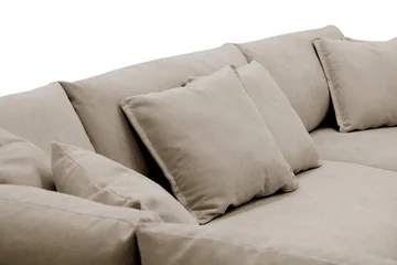 Rossita Lyx 4-sits Vänstervänd L-formad Extra Djup Schäslongsoffa i Tyg - Brun Tyg - Möbler - Soffa - Divansoffa & schäslongsoffa - 4 sits soffa med divan