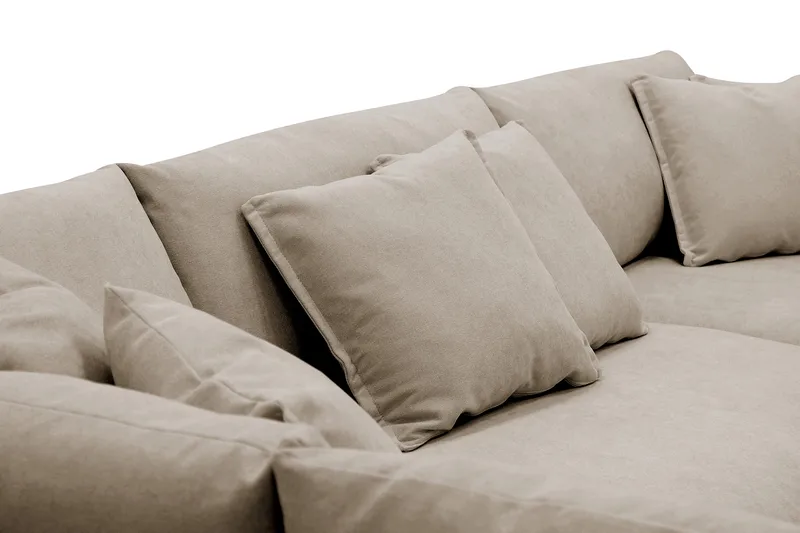 Rossita Lyx 4-sits Vänstervänd L-formad Extra Djup Schäslongsoffa i Tyg - Brun Tyg - Möbler - Soffa - Divansoffa & schäslongsoffa - 4 sits soffa med divan