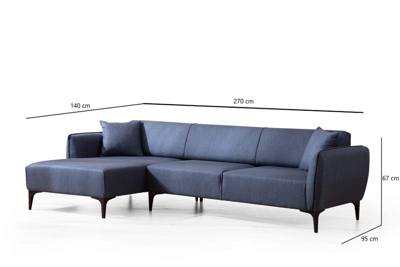 Rossland Divansoffa 3-sits - Blå - Möbler - Soffa - Divansoffa & schäslongsoffa - 3 sits soffa med divan