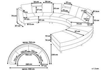 Rotunde Divansoffa 448 cm - Brun - Möbler - Soffa - Skinnsoffa