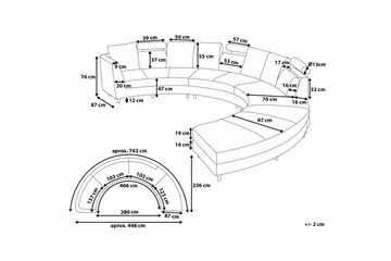 Rotunde Divansoffa 448 cm - Grå - Möbler - Soffa