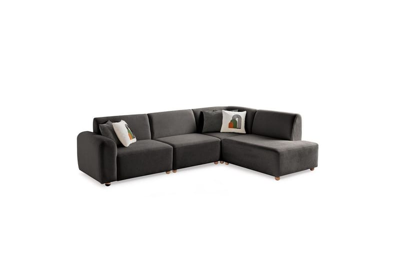Rynvar Soffa med Schäslong 4-sits - Antracit - Möbler - Soffa - Divansoffa & schäslongsoffa - 4 sits soffa med divan