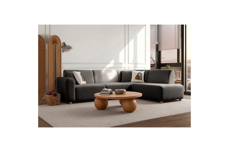 Rynvar Soffa med Schäslong 4-sits - Antracit - Möbler - Soffa - Divansoffa & schäslongsoffa - 4 sits soffa med divan