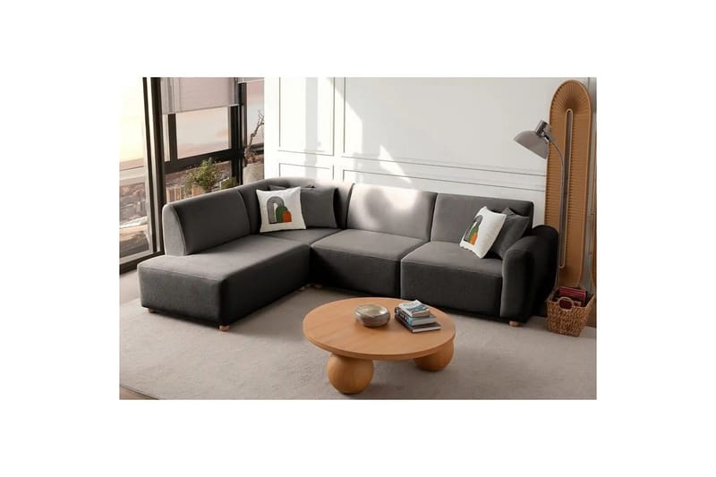 Rynvar Soffa med Schäslong 4-sits - Antracit - Möbler - Soffa - Modulsoffa - Komplett modulsoffa