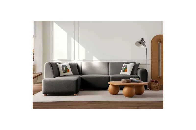Rynvar Soffa med Schäslong 4-sits - Antracit - Möbler - Soffa - Divansoffa & schäslongsoffa - 4 sits soffa med divan
