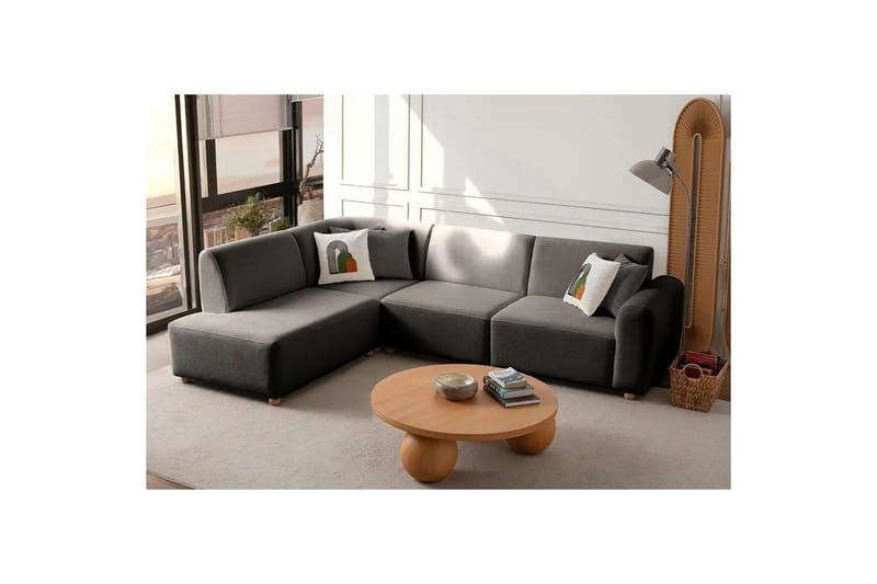 Rynvar Soffa med Schäslong 4-sits - Antracit - Möbler - Soffa - Divansoffa & schäslongsoffa - 4 sits soffa med divan