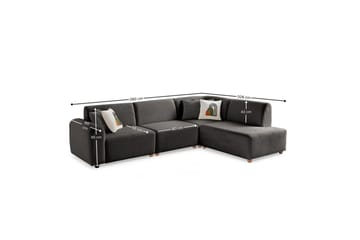 Rynvar Soffa med Schäslong 4-sits - Antracit - Möbler - Soffa - Divansoffa & schäslongsoffa - 4 sits soffa med divan