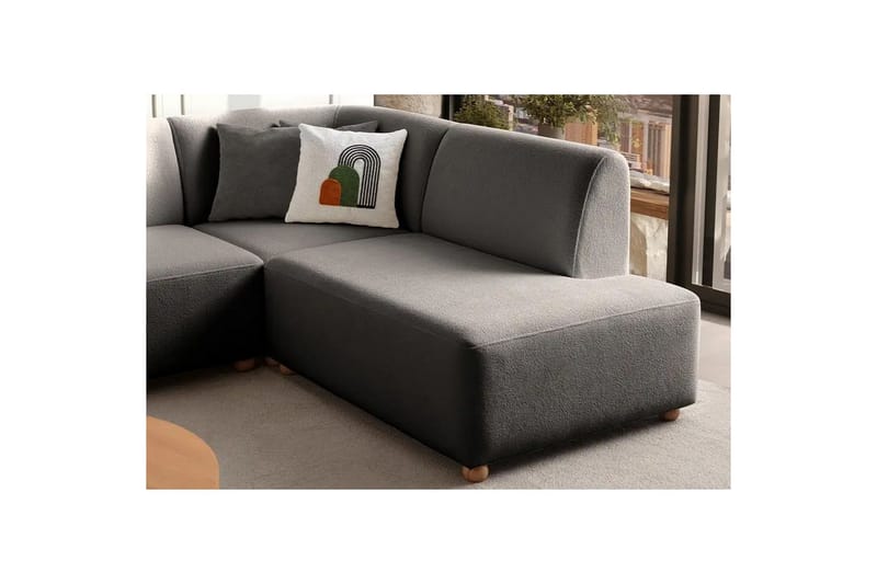 Rynvar Soffa med Schäslong 4-sits - Antracit - Möbler - Soffa - Divansoffa & schäslongsoffa - 4 sits soffa med divan