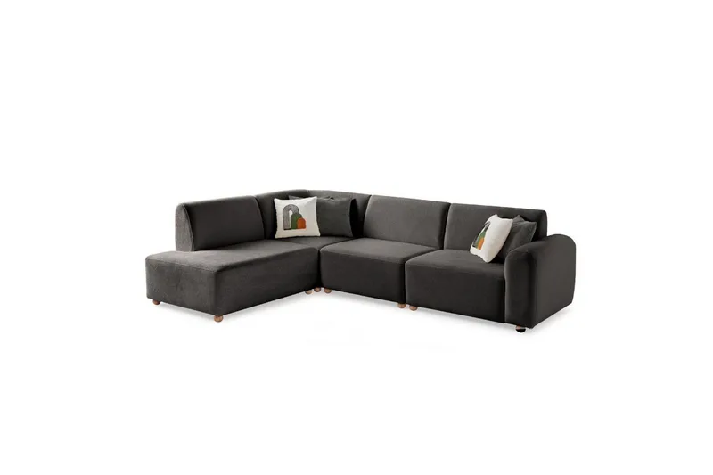 Rynvar Soffa med Schäslong 4-sits - Antracit - Möbler - Soffa - Divansoffa & schäslongsoffa - 4 sits soffa med divan