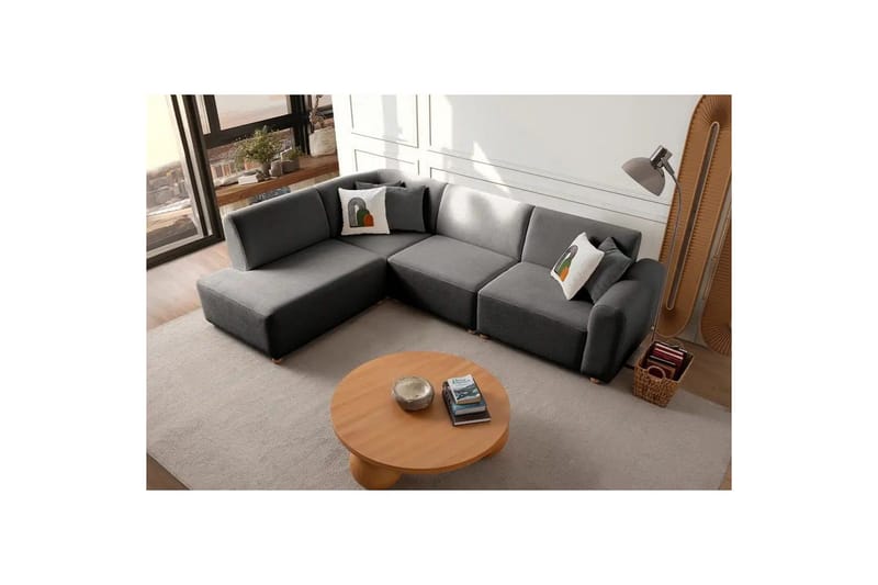 Rynvar Soffa med Schäslong 4-sits - Antracit - Möbler - Soffa - Modulsoffa - Komplett modulsoffa