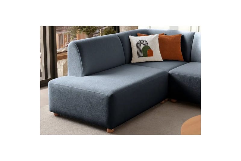 Rynvar Soffa med Schäslong 4-sits - Blå - Möbler - Soffa - Modulsoffa - Komplett modulsoffa