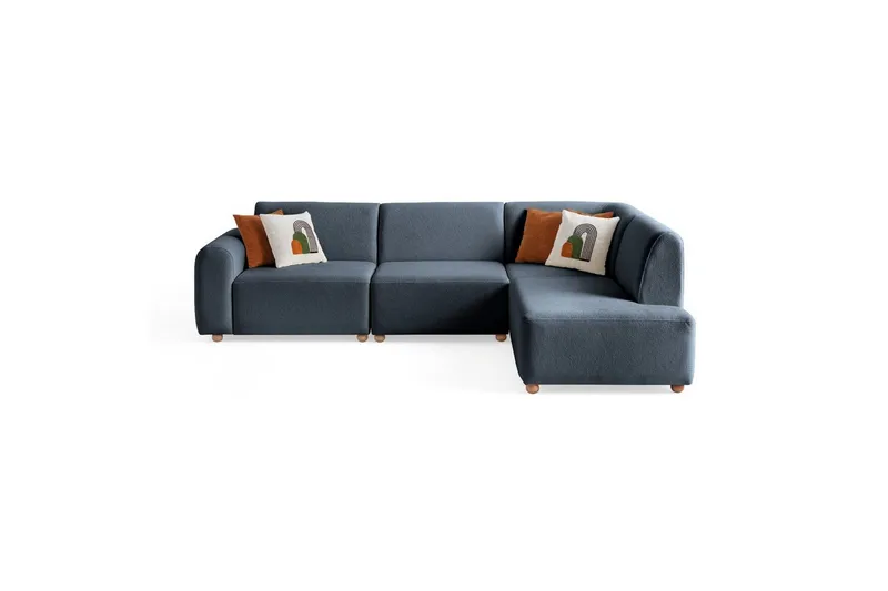 Rynvar Soffa med Schäslong 4-sits, Blå