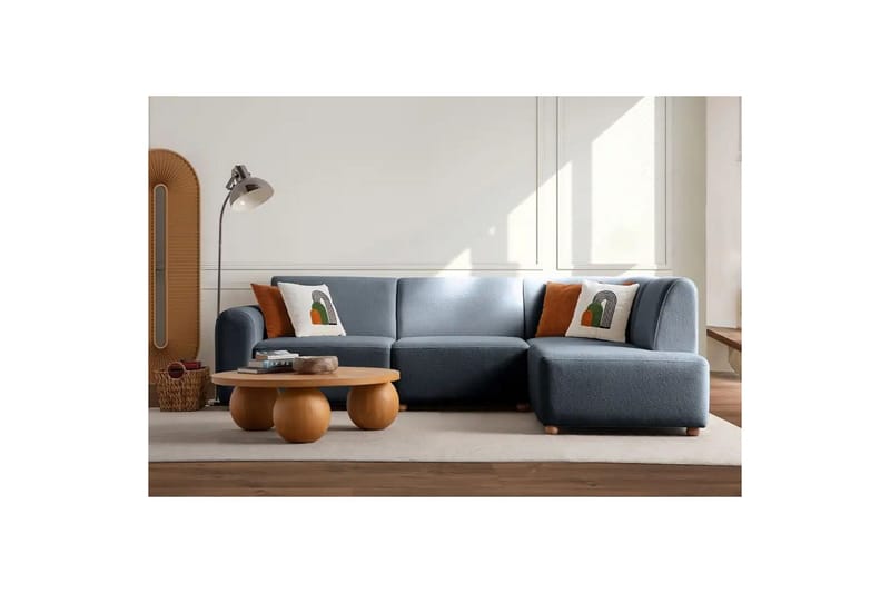 Rynvar Soffa med Schäslong 4-sits - Blå - Möbler - Soffa - Divansoffa & schäslongsoffa - 4 sits soffa med divan