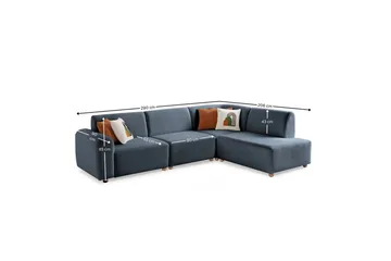Rynvar Soffa med Schäslong 4-sits - Blå - Möbler - Soffa - Modulsoffa - Komplett modulsoffa