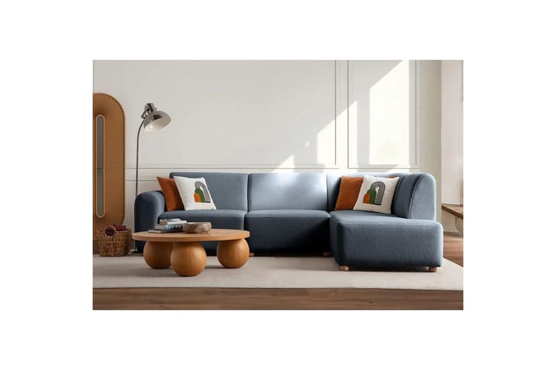 Rynvar Soffa med Schäslong 4-sits - Blå - Möbler - Soffa - Modulsoffa - Komplett modulsoffa