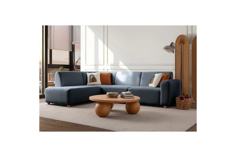 Rynvar Soffa med Schäslong 4-sits - Blå - Möbler - Soffa - Modulsoffa - Komplett modulsoffa