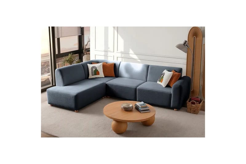 Rynvar Soffa med Schäslong 4-sits - Blå - Möbler - Soffa - Modulsoffa - Komplett modulsoffa