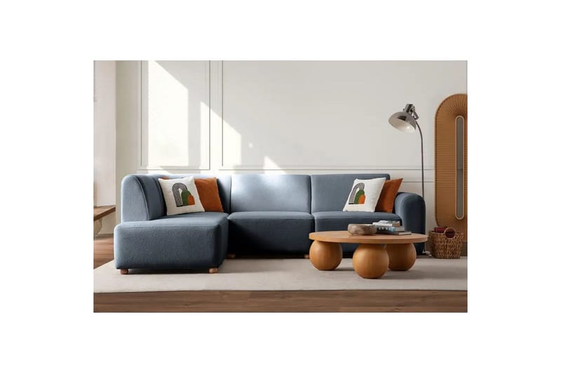 Rynvar Soffa med Schäslong 4-sits - Blå - Möbler - Soffa - Modulsoffa - Komplett modulsoffa