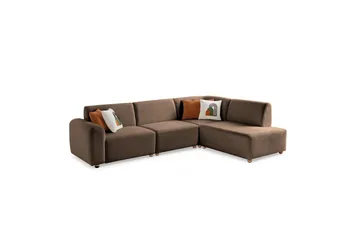 Rynvar Soffa med Schäslong 4-sits - Brun - Möbler - Soffa - Modulsoffa - Komplett modulsoffa