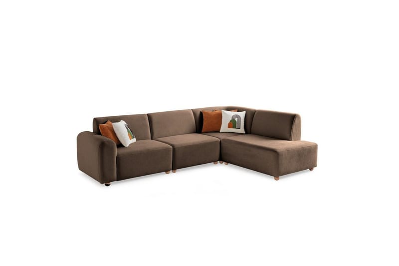 Rynvar Soffa med Schäslong 4-sits - Brun - Möbler - Soffa - Modulsoffa - Komplett modulsoffa