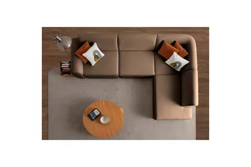 Rynvar Soffa med Schäslong 4-sits - Brun - Möbler - Soffa - Modulsoffa - Komplett modulsoffa