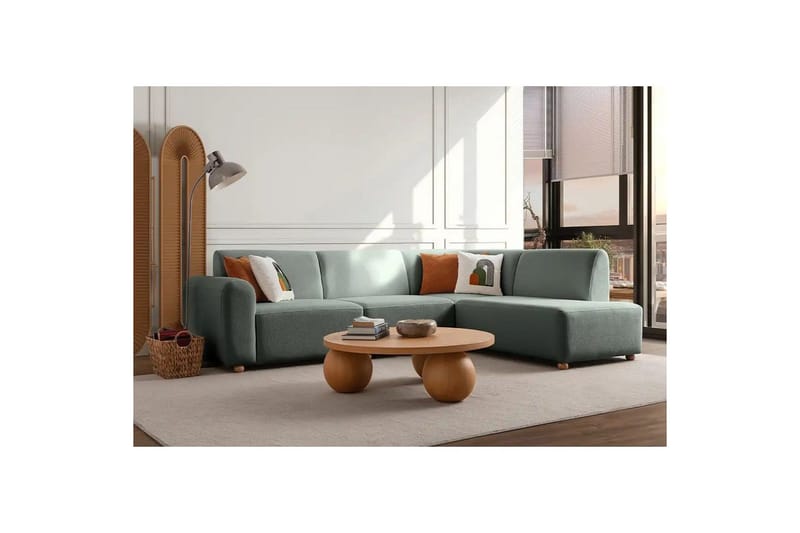 Rynvar Soffa med Schäslong 4-sits - Grön - Möbler - Soffa - Modulsoffa - Komplett modulsoffa