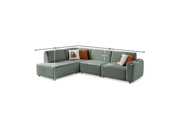 Rynvar Soffa med Schäslong 4-sits - Grön - Möbler - Soffa - Modulsoffa - Komplett modulsoffa