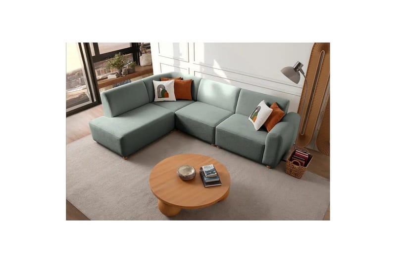 Rynvar Soffa med Schäslong 4-sits - Grön - Möbler - Soffa - Modulsoffa - Komplett modulsoffa