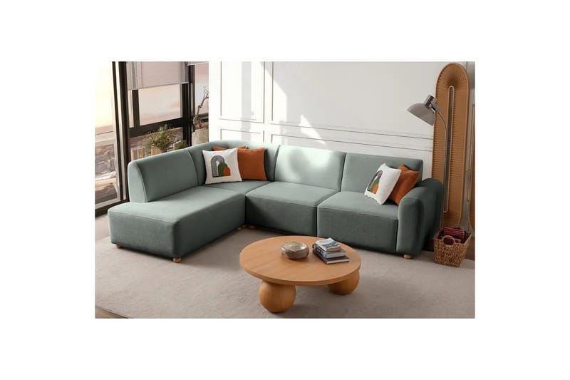 Rynvar Soffa med Schäslong 4-sits - Grön - Möbler - Soffa - Modulsoffa - Komplett modulsoffa