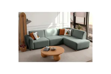 Rynvar Soffa med Schäslong 4-sits - Grön - Möbler - Soffa - Modulsoffa - Komplett modulsoffa