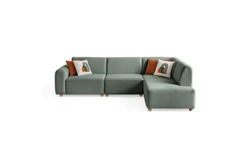 Rynvar Soffa med Schäslong 4-sits - Grön - Möbler - Soffa - Divansoffa & schäslongsoffa - 4 sits soffa med divan