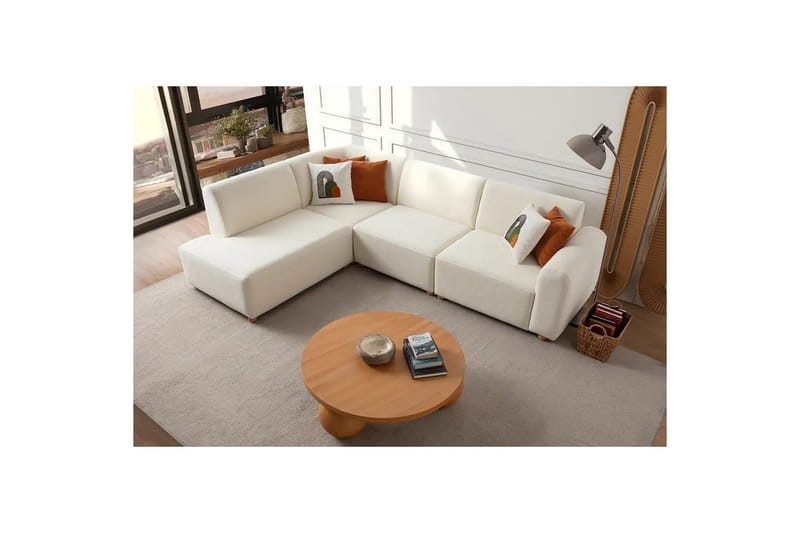 Rynvar Soffa med Schäslong 4-sits - Vit - Möbler - Soffa - Modulsoffa - Komplett modulsoffa