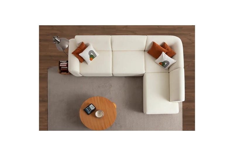 Rynvar Soffa med Schäslong 4-sits - Vit - Möbler - Soffa - Modulsoffa - Komplett modulsoffa