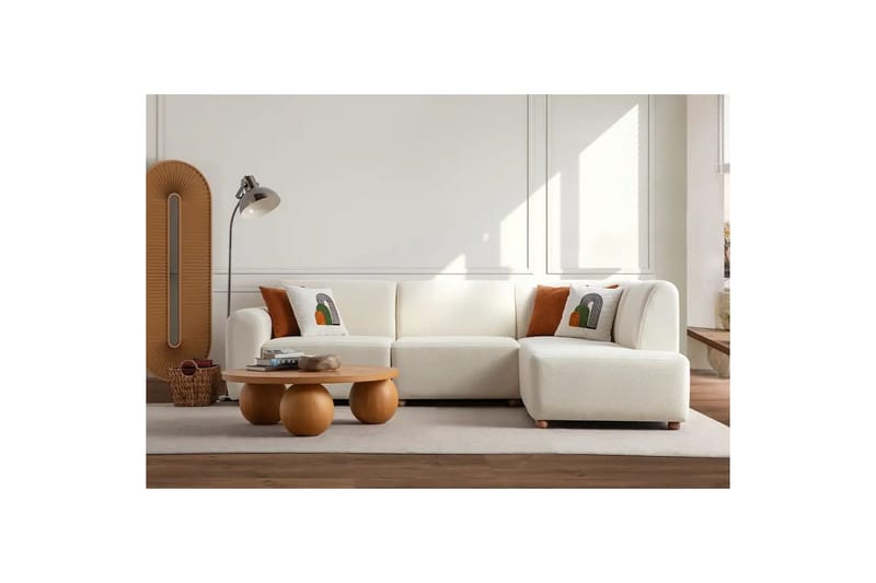 Rynvar Soffa med Schäslong 4-sits - Vit - Möbler - Soffa - Divansoffa & schäslongsoffa - 4 sits soffa med divan