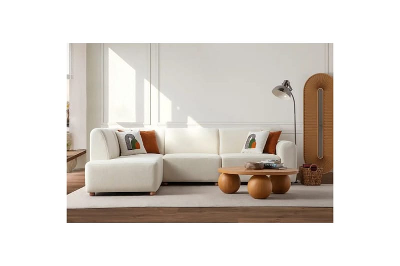 Rynvar Soffa med Schäslong 4-sits - Vit - Möbler - Soffa - Divansoffa & schäslongsoffa - 4 sits soffa med divan