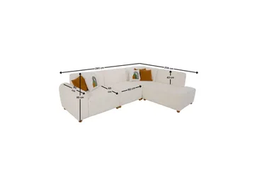 Rynvar Soffa med Schäslong 4-sits - Vit - Möbler - Soffa - Modulsoffa - Komplett modulsoffa
