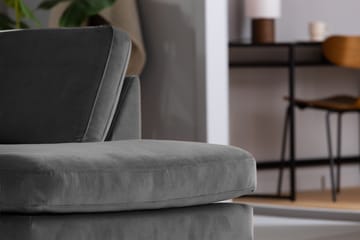 Sammetssoffa Elion 2,5-sits med Schäslong Höger - Ljusgrå - Möbler - Soffa - Divansoffa & schäslongsoffa - 2 sits soffa med divan