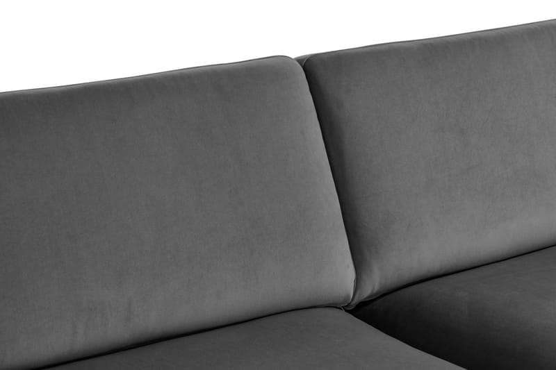 Sammetssoffa Elion 2,5-sits med Schäslong Höger - Ljusgrå - Möbler - Soffa - Divansoffa & schäslongsoffa - 2 sits soffa med divan