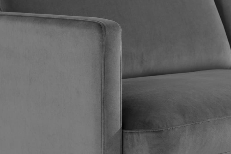 Sammetssoffa Elion 2,5-sits med Schäslong Höger - Ljusgrå - Möbler - Soffa - Divansoffa & schäslongsoffa - 2 sits soffa med divan
