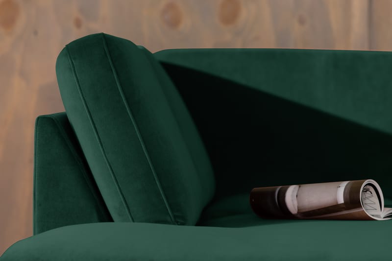 Sammetssoffa Elion 2,5-sits med Schäslong Vänster - Grön - Möbler - Soffa - Divansoffa & schäslongsoffa - 2 sits soffa med divan